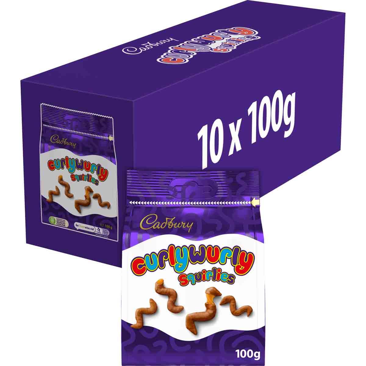 Curly Wurly Squirlies Chocolate Bag 100g (Box of 10)