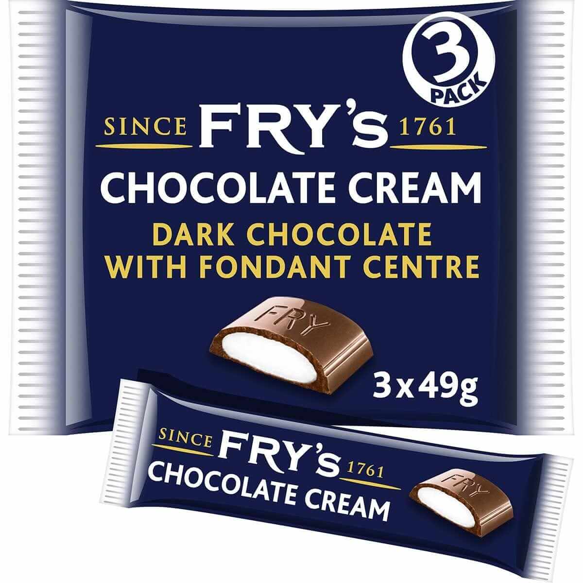 Fry's Dark Chocolate Cream Bar 49g (Pack of 3)