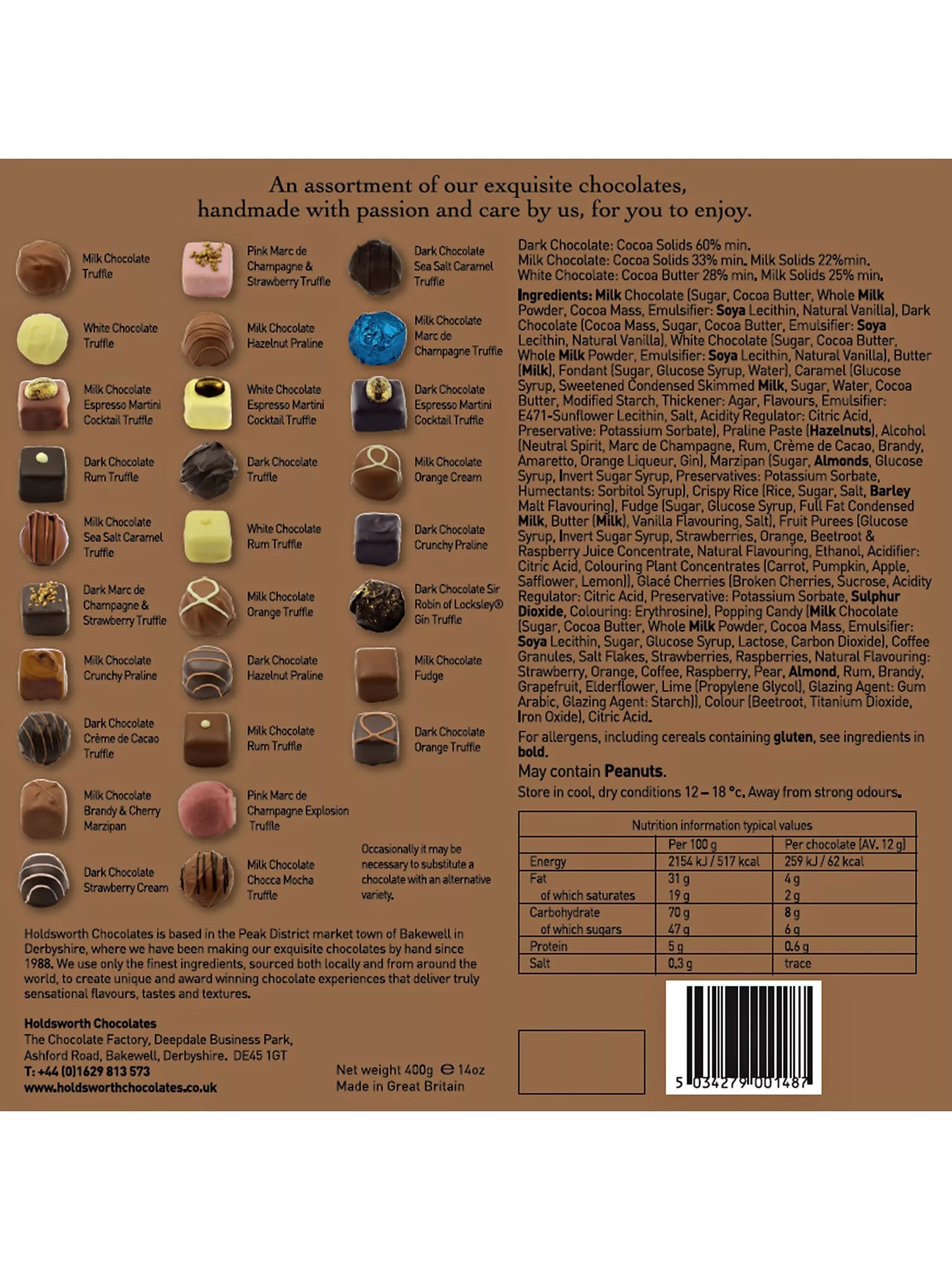 Holdsworth The Theobroma Chocolate Selection Cube, most popular handmade chocolates - A gorgeous gift in a stunning keepsake box