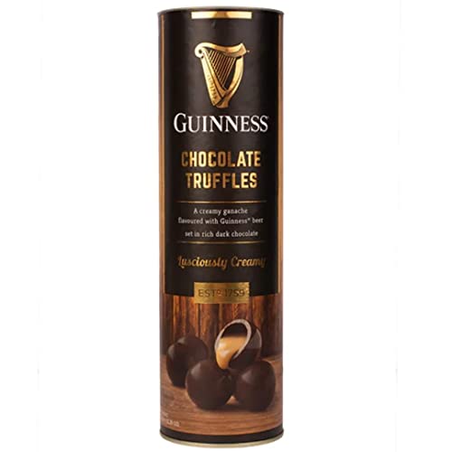 Guinness Dark Chocolate Truffles Tube 320 g - with original Guinness taste - Great chocolate gift for Father's Day with thank you sticker - gifts set for him her men women (chocolate gift set) - Chocolate Gifts Heaven