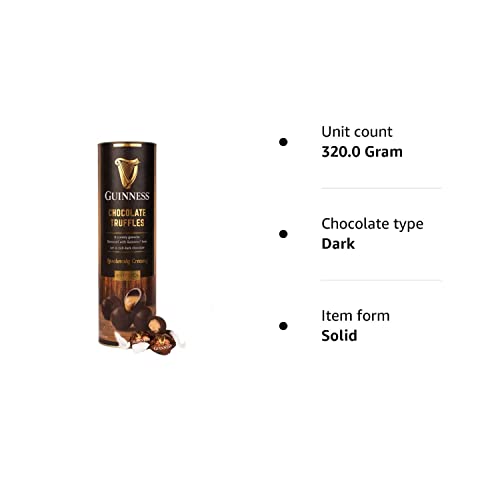 Guinness Dark Chocolate Truffles Tube 320 g - with original Guinness taste - Great chocolate gift for Father's Day with thank you sticker - gifts set for him her men women (chocolate gift set) - Chocolate Gifts Heaven