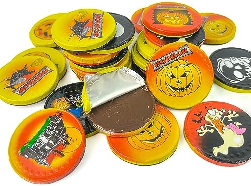 50 Milk Chocolate Halloween Themed Sweets Novelty Chocolate Coins