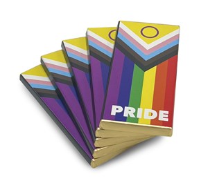 Pride Flag Milk Chocolate Bar - Bulk Box of 100 Bars - Chocolate Gifts Heaven