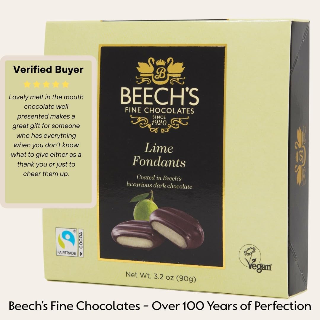 Beech's Lime Fondants, 90g - Tangy Chocolate-Covered Creams