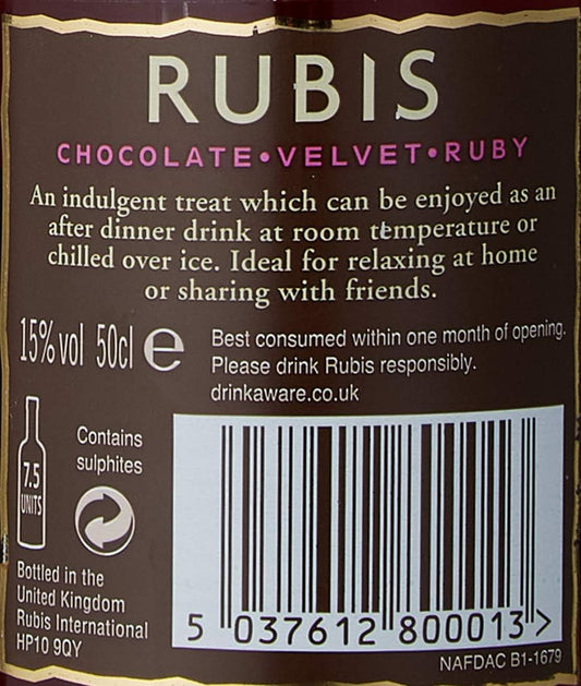Rubis Chocolate Wine, 50cl, 15% ABV