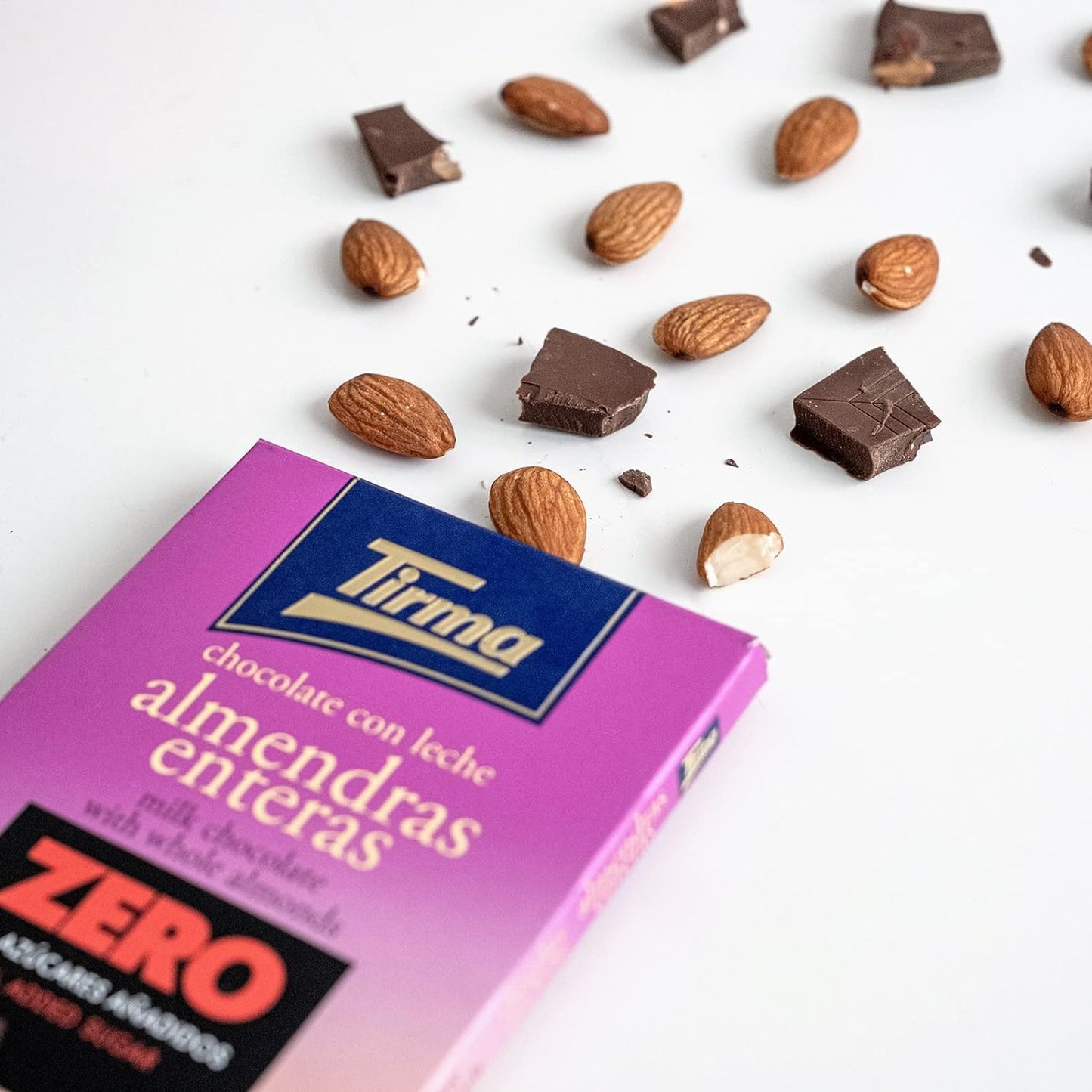 Tirma Zero No Added Sugars Milk Chocolate Bar with Whole Almonds - Chocolate Gifts Heaven