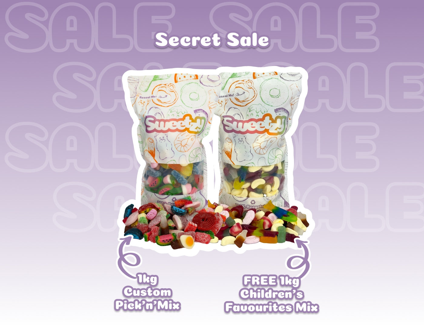 Custom Secret Sale - Free Children" s Favourite 1kg - Chocolate Gifts Heaven