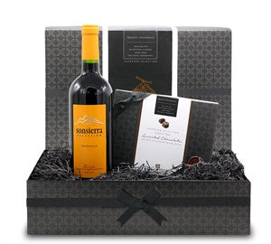 Chocolate and Red Wine Small Gift Hamper - Chocolate Gifts Heaven