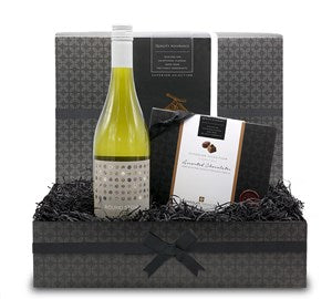 Chocolate and White Wine Small Gift Hamper - Chocolate Gifts Heaven