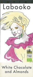 Zotter, Labooko white chocolate with almonds chocolate bar - Chocolate Gifts Heaven