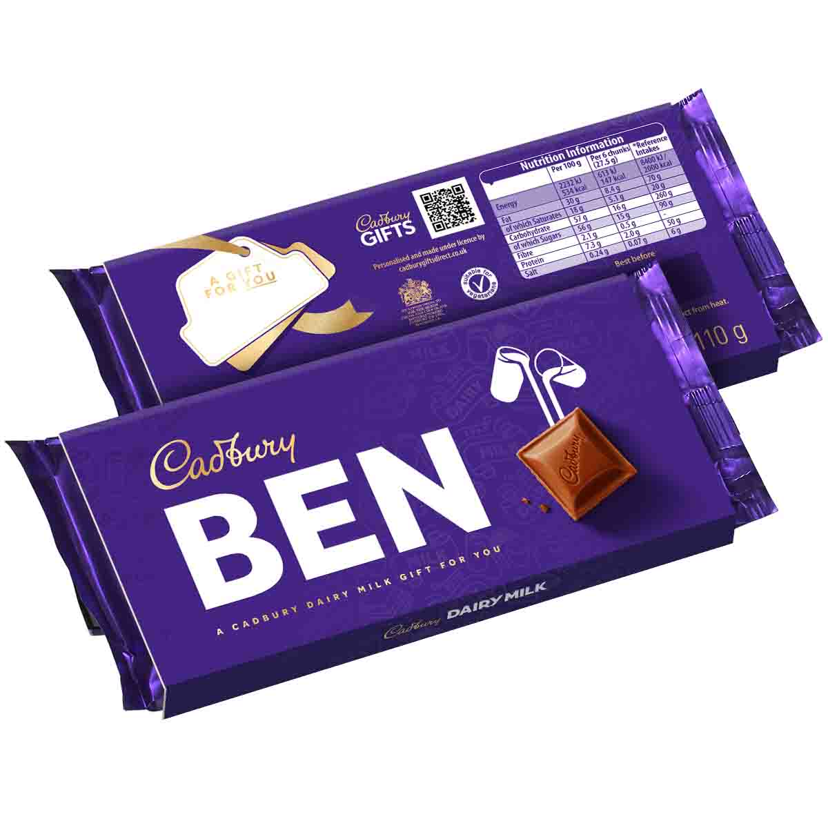 Cadbury Ben Dairy Milk Chocolate Bar with Sleeve 110g - Chocolate Gifts Heaven