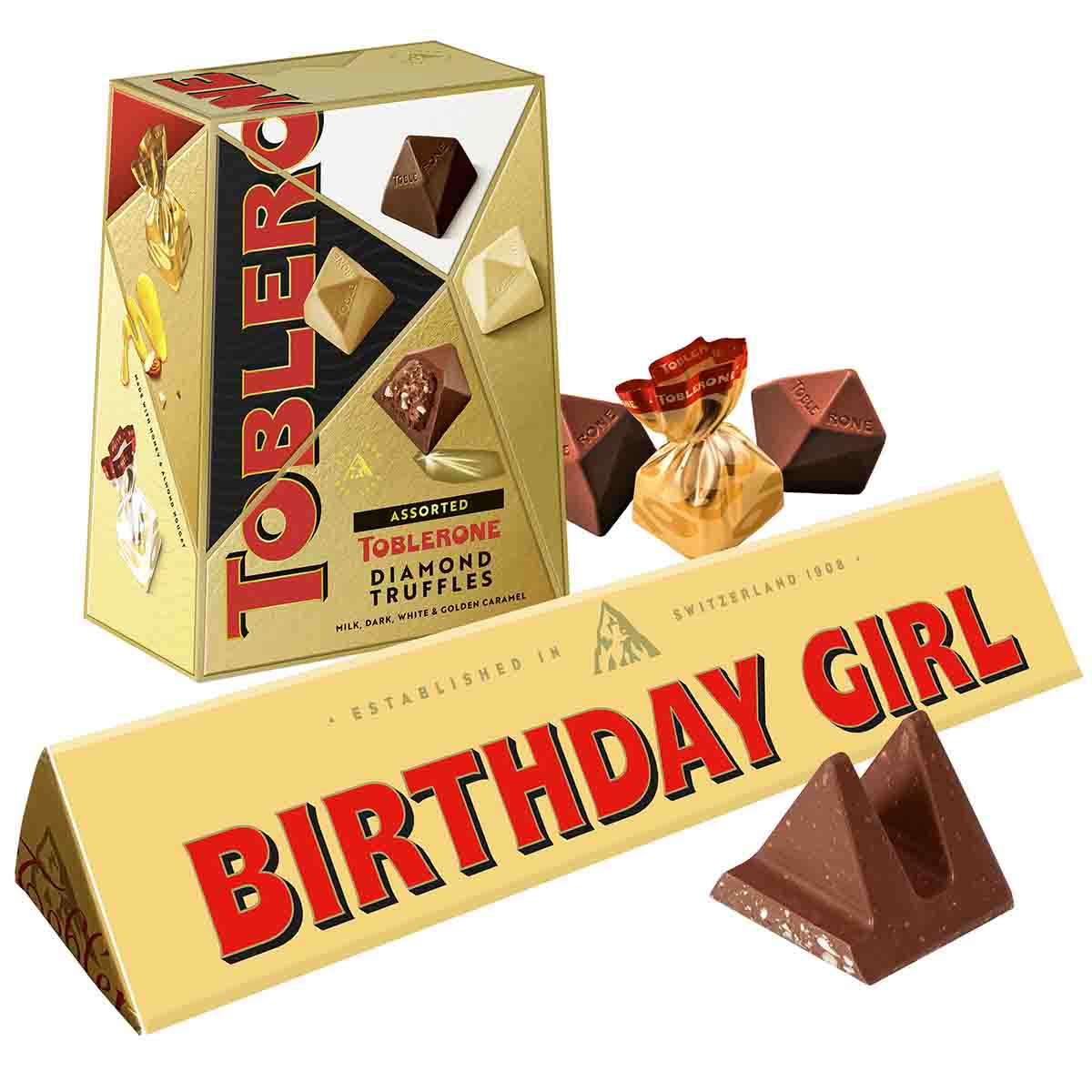 Birthday Girl Toblerone Bar & Truffles Chocolate Bundle