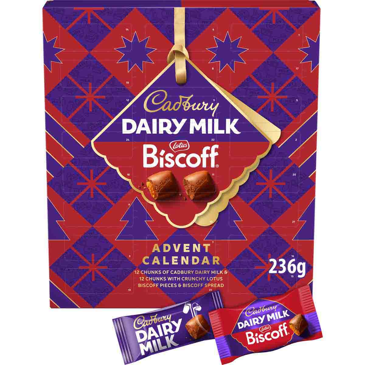 Cadbury Dairy Milk Lotus Biscoff Chocolate Chunk Advent Calendar 236g