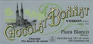 Bonnat, Piura Blanco, 75% dark chocolate bar - Chocolate Gifts Heaven