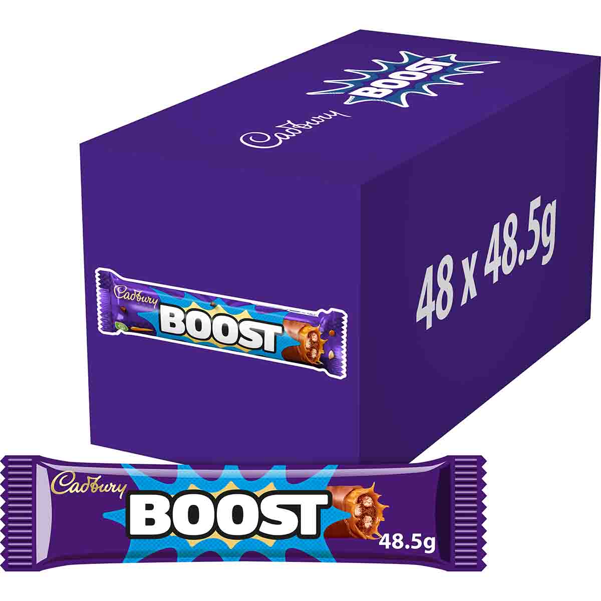 Cadbury Boost Chocolate Bar 48.5g (Box of 48) - Chocolate Gifts Heaven