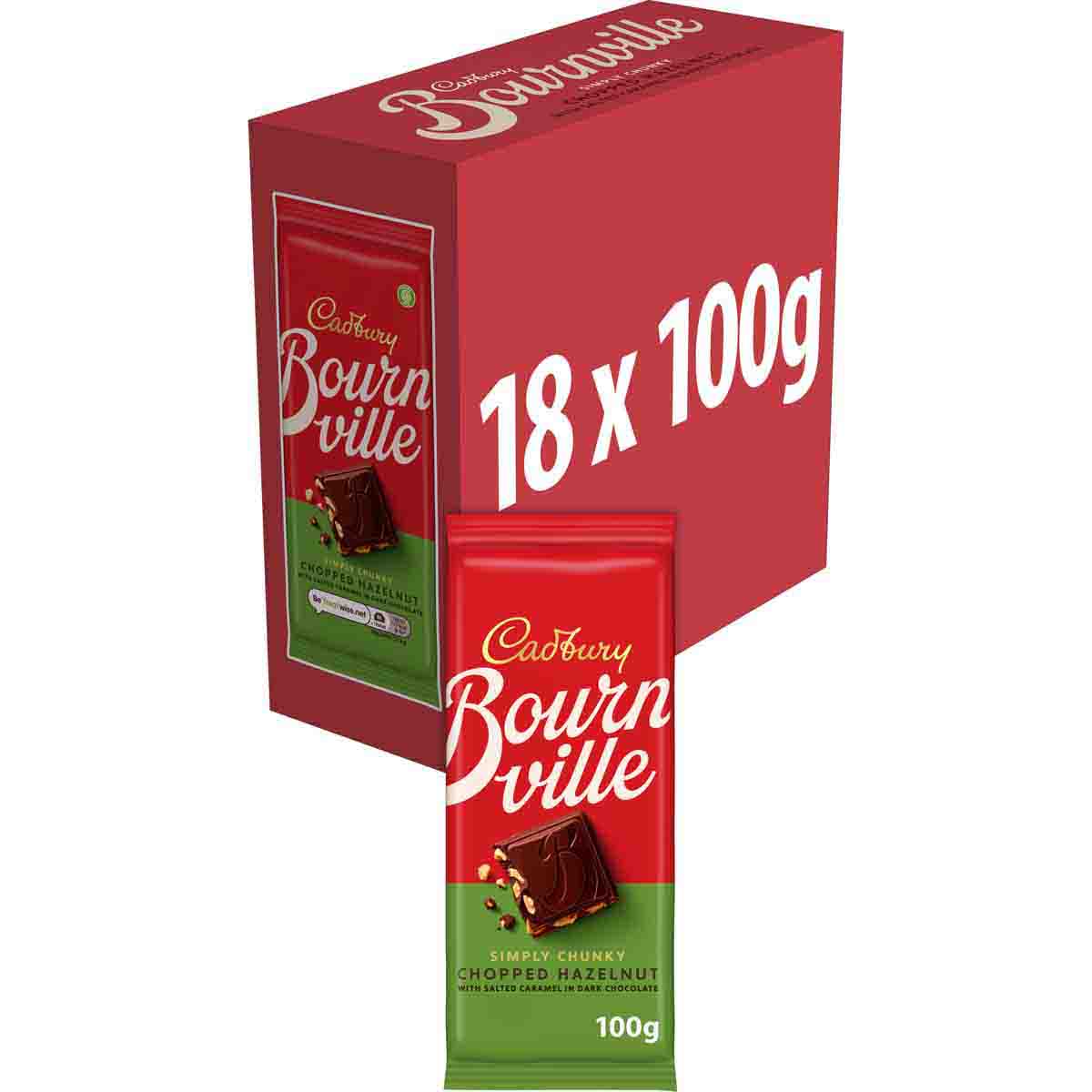 Bournville Hazelnut with Salted Caramel Dark Chocolate Bar 100g (Box...