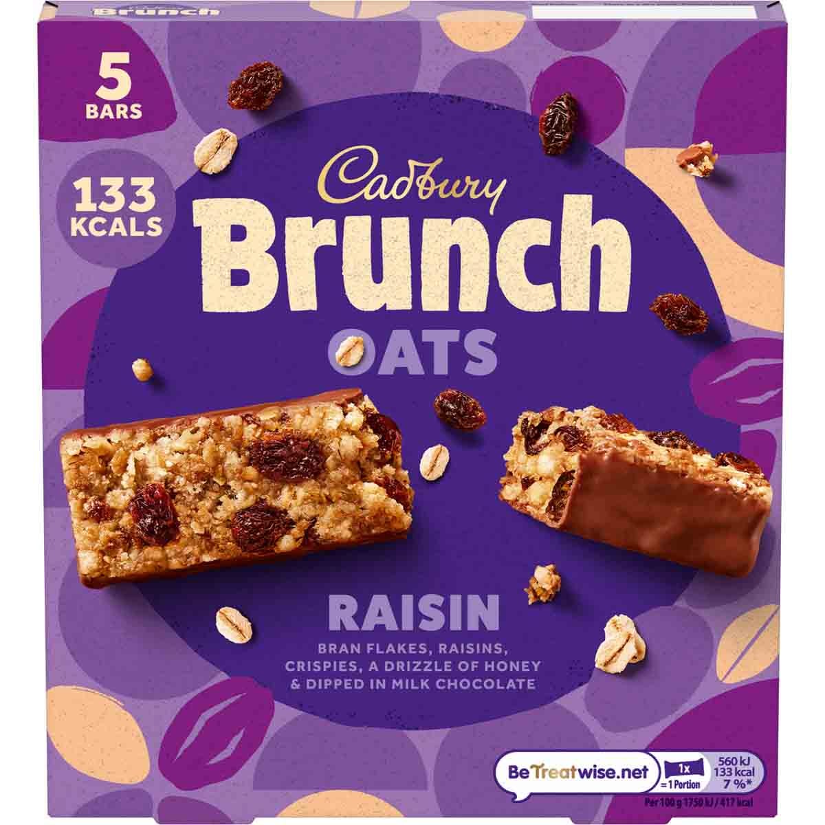 Cadbury Brunch Oats Raisin Bars (Pack of 5) - Chocolate Gifts Heaven