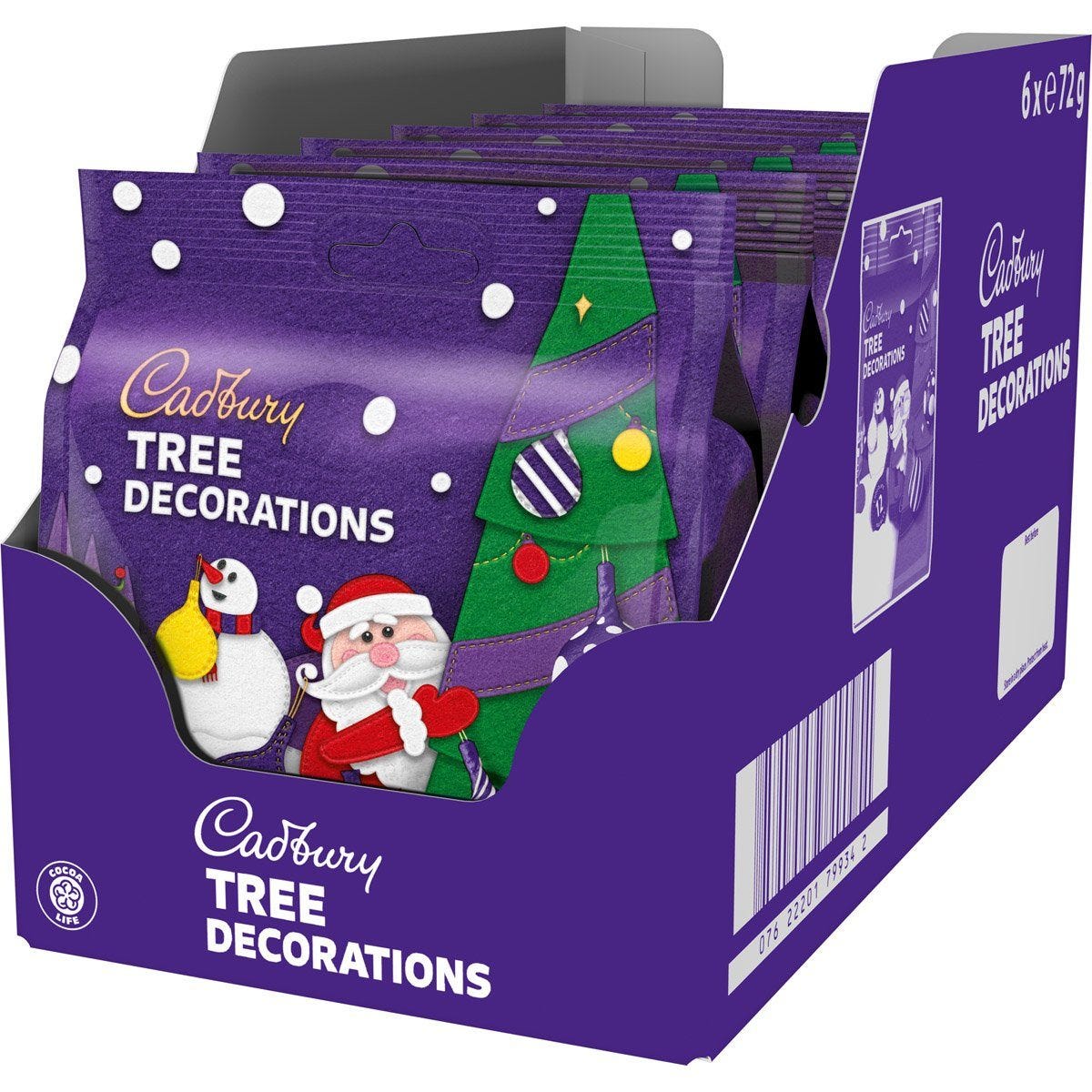 Cadbury Chocolate Tree Decorations 72g (Box of 6) - Chocolate Gifts Heaven