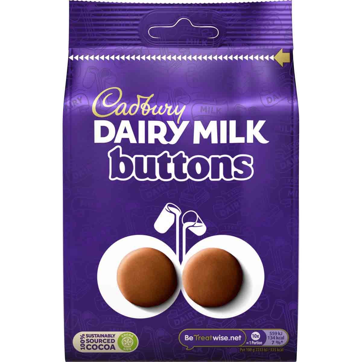 Dairy Milk Chocolate Buttons Bag 100g