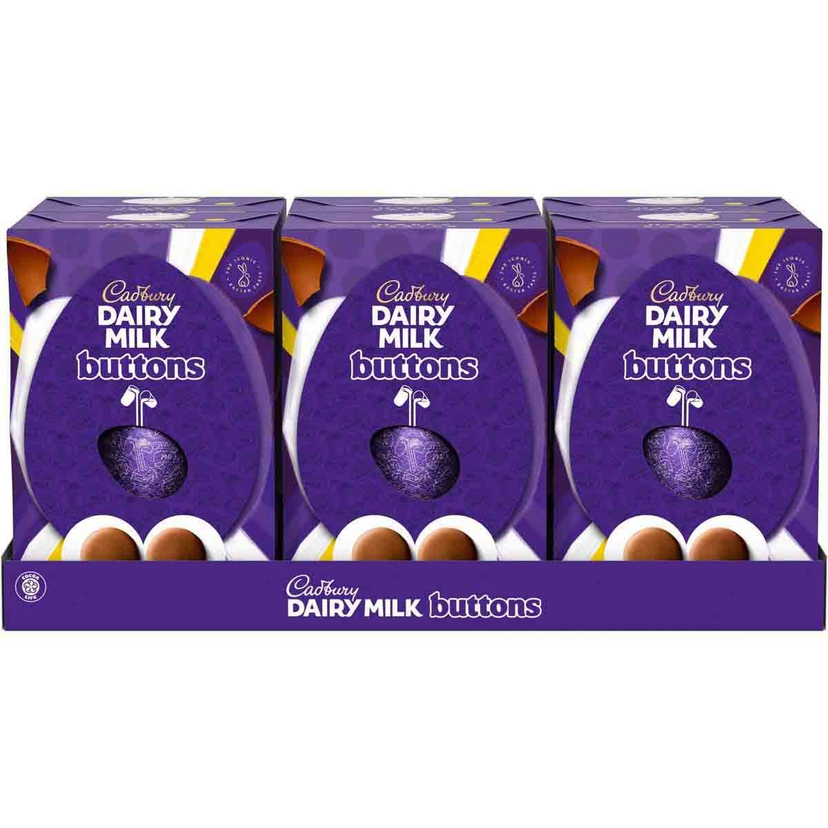 Cadbury Giant Buttons Chocolate Egg 195g (Box of 6) - Chocolate Gifts Heaven