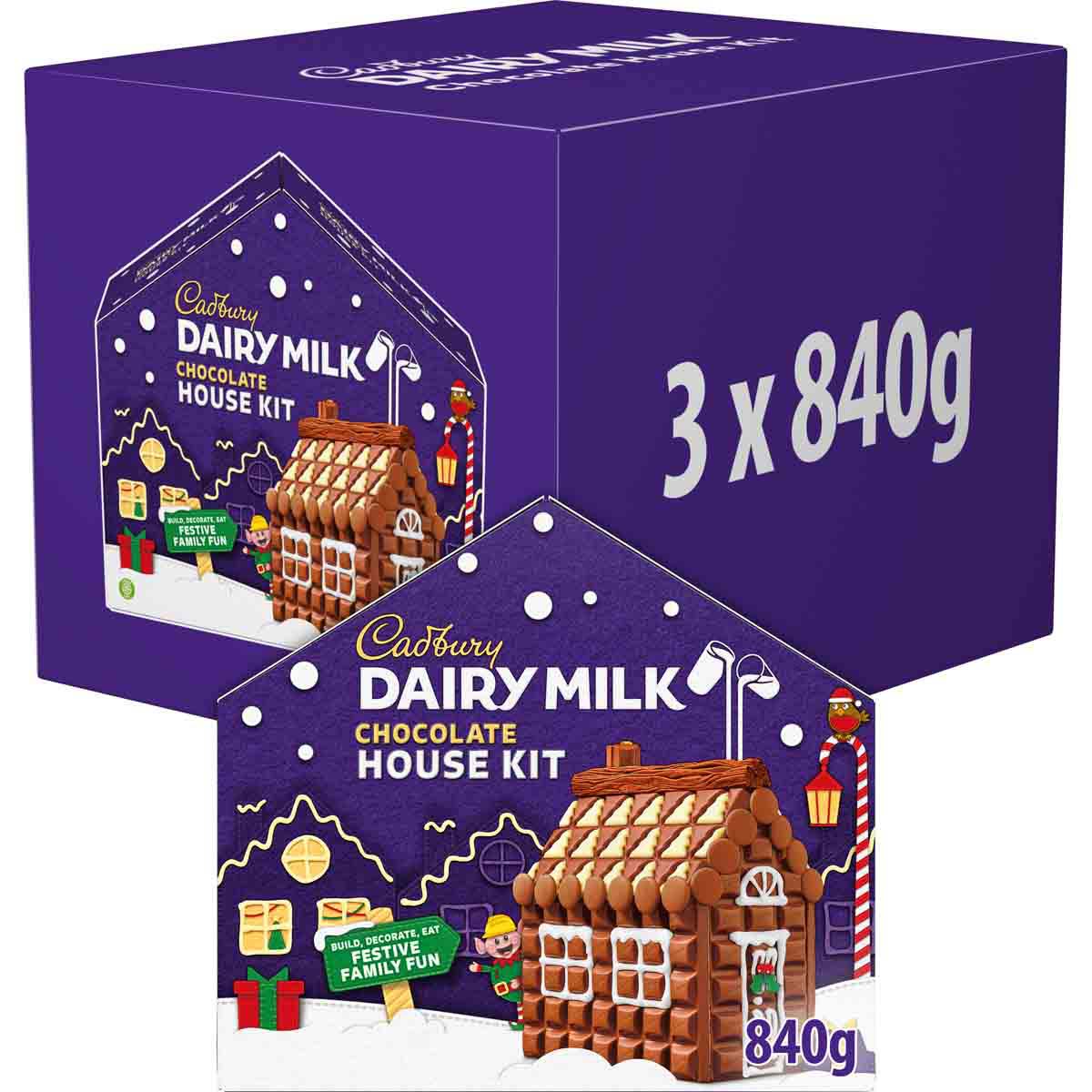 Cadbury Dairy Milk Christmas Chocolate House Kit (Box of 3)