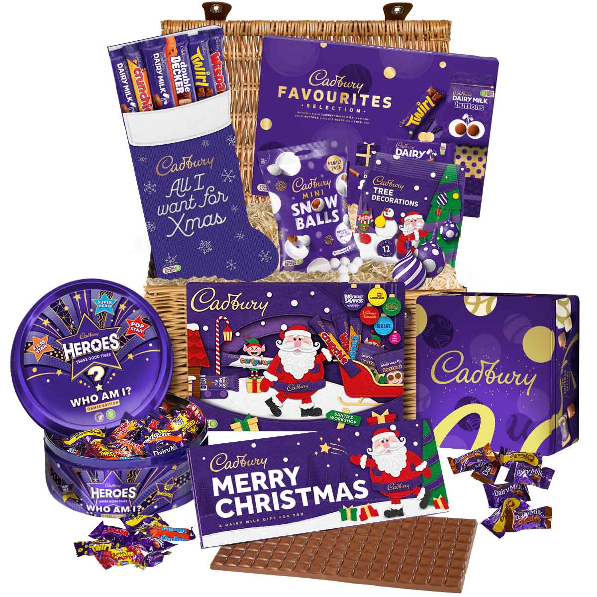 Cadbury Ultimate Christmas Chocolate Hamper Basket - Chocolate Gifts Heaven