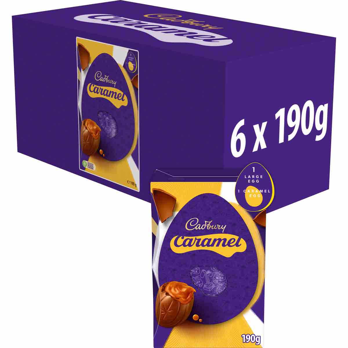 Cadbury Caramel Milk Easter Egg L 190g (Box of 6)