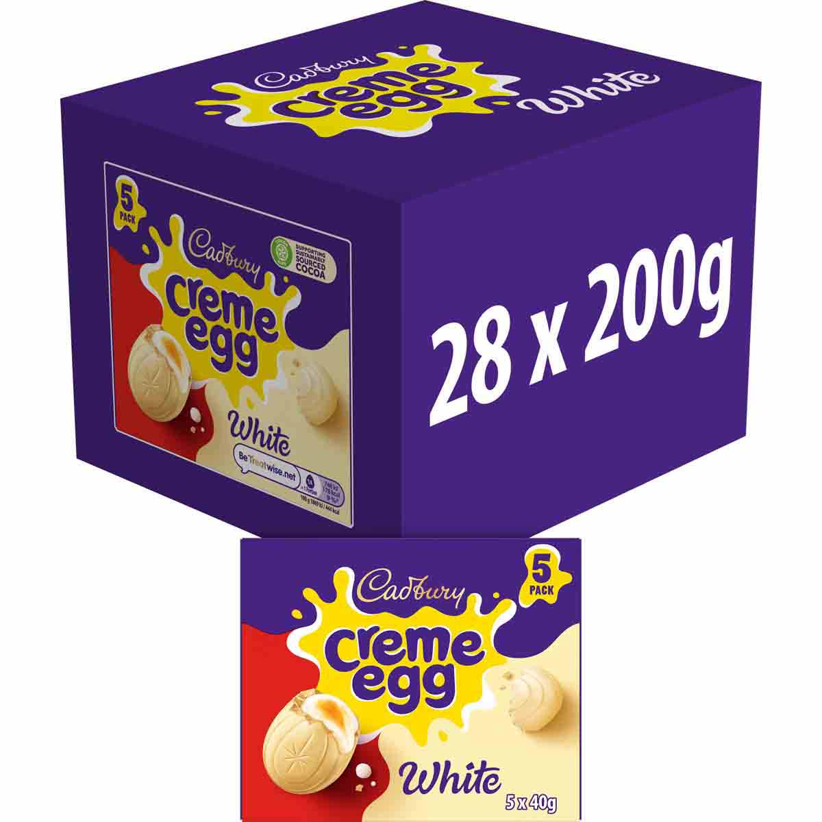 Cadbury White Creme Egg Filled Egg 200g 5 Pack (Box of 28)
