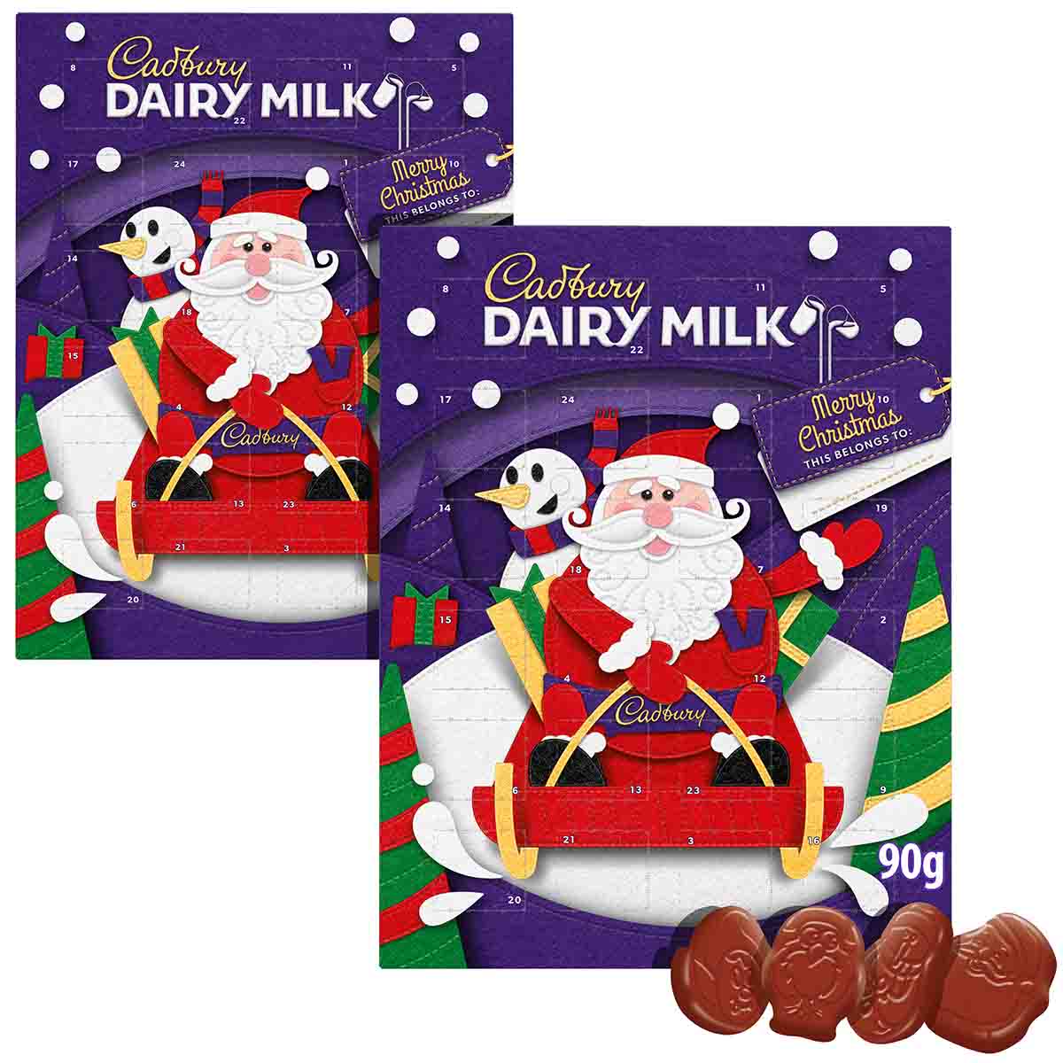 Cadbury Dairy Milk Chocolate Advent Calendar 90g (Bundle of 2)