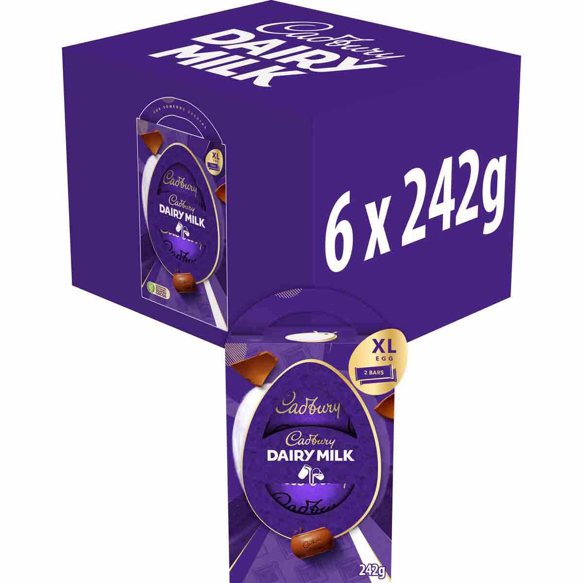 Cadbury Dairy Milk Easter Egg 242g XL (Box of 6)