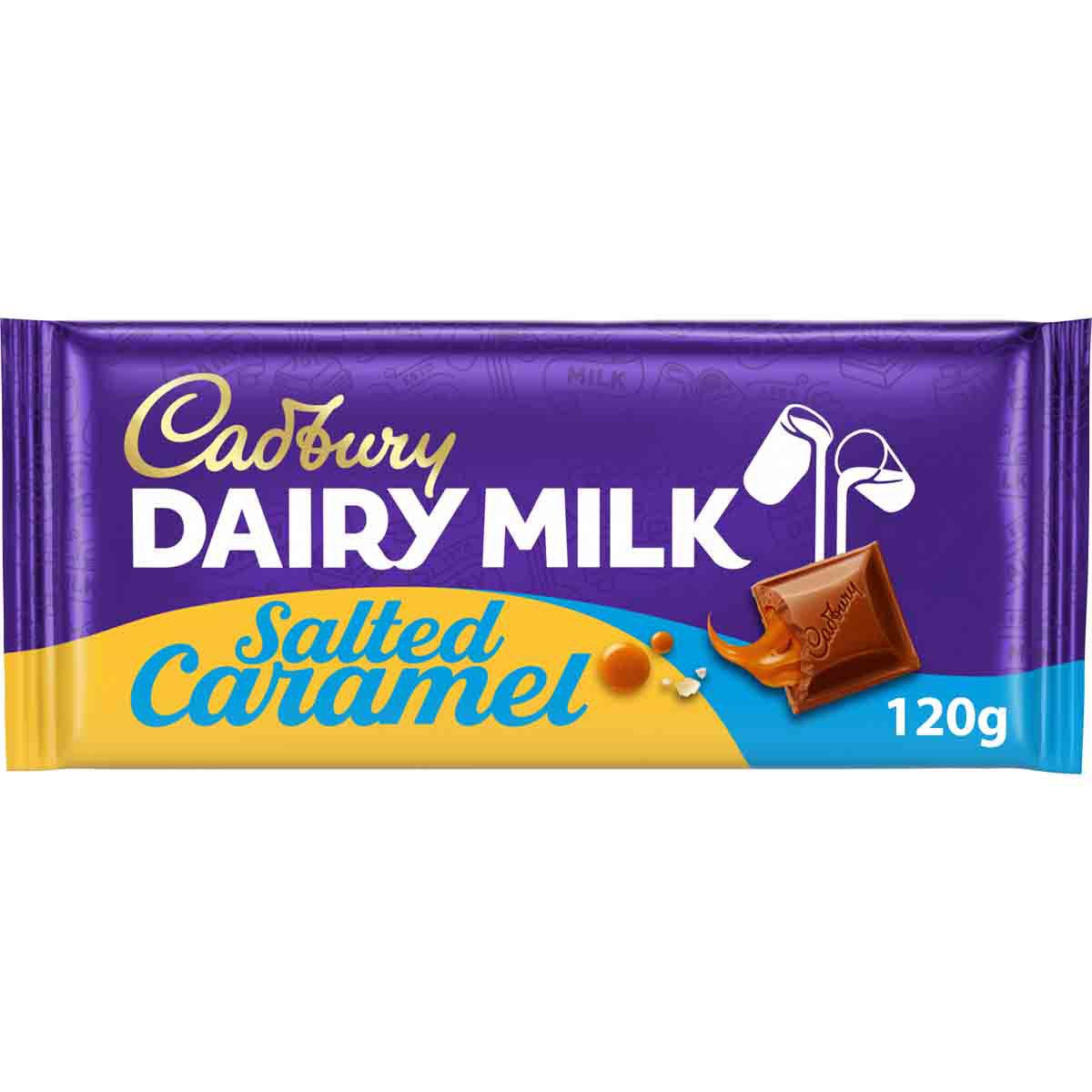 Cadbury Dairy Milk Salted Caramel Chocolate Bar 120g - Chocolate Gifts Heaven