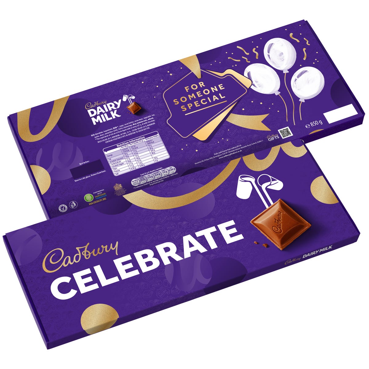 Cadbury Dairy Milk Celebrate Gift Bar 850g - Chocolate Gifts Heaven