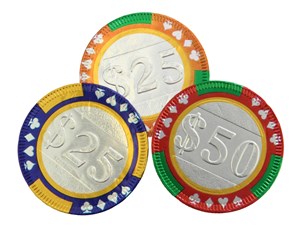 Chocolate casino poker chips - Bag of 20 - Chocolate Gifts Heaven