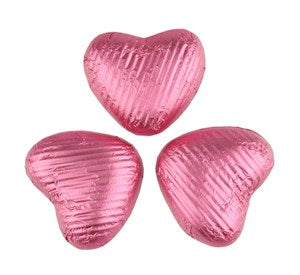 Pink chocolate hearts - Bag of 50