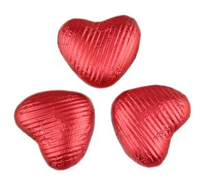 Red chocolate hearts (small) - Bulk box of 200