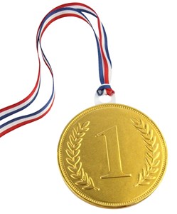 100mm Gold chocolate medal - Single medal