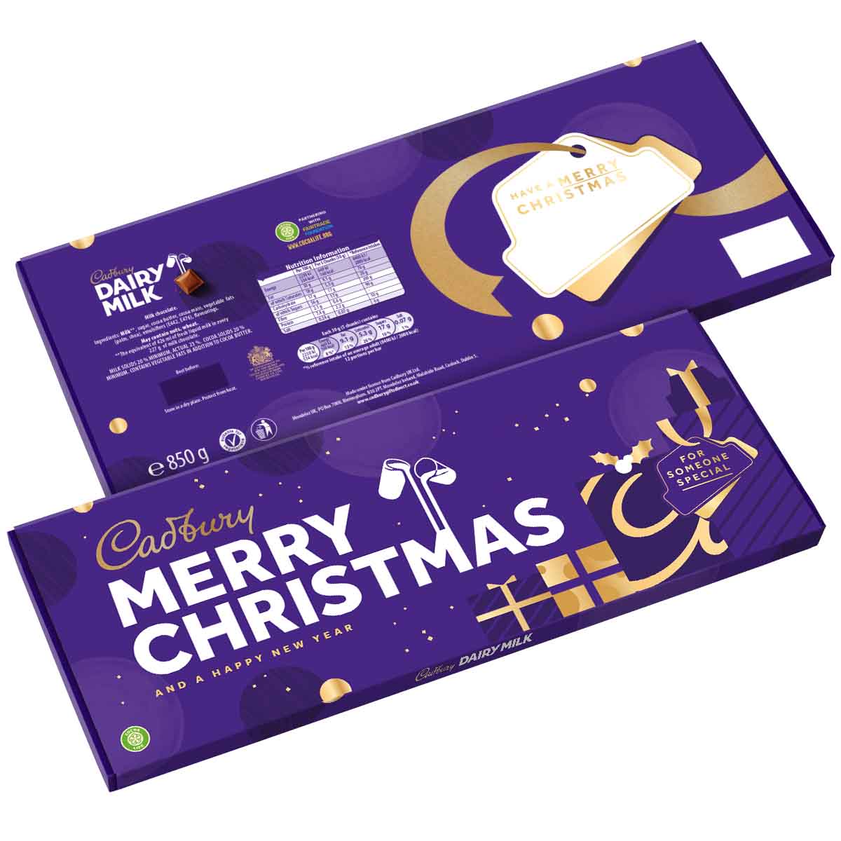 Cadbury Dairy Milk Secret Santa Merry Christmas XL Chocolate Bar 850g