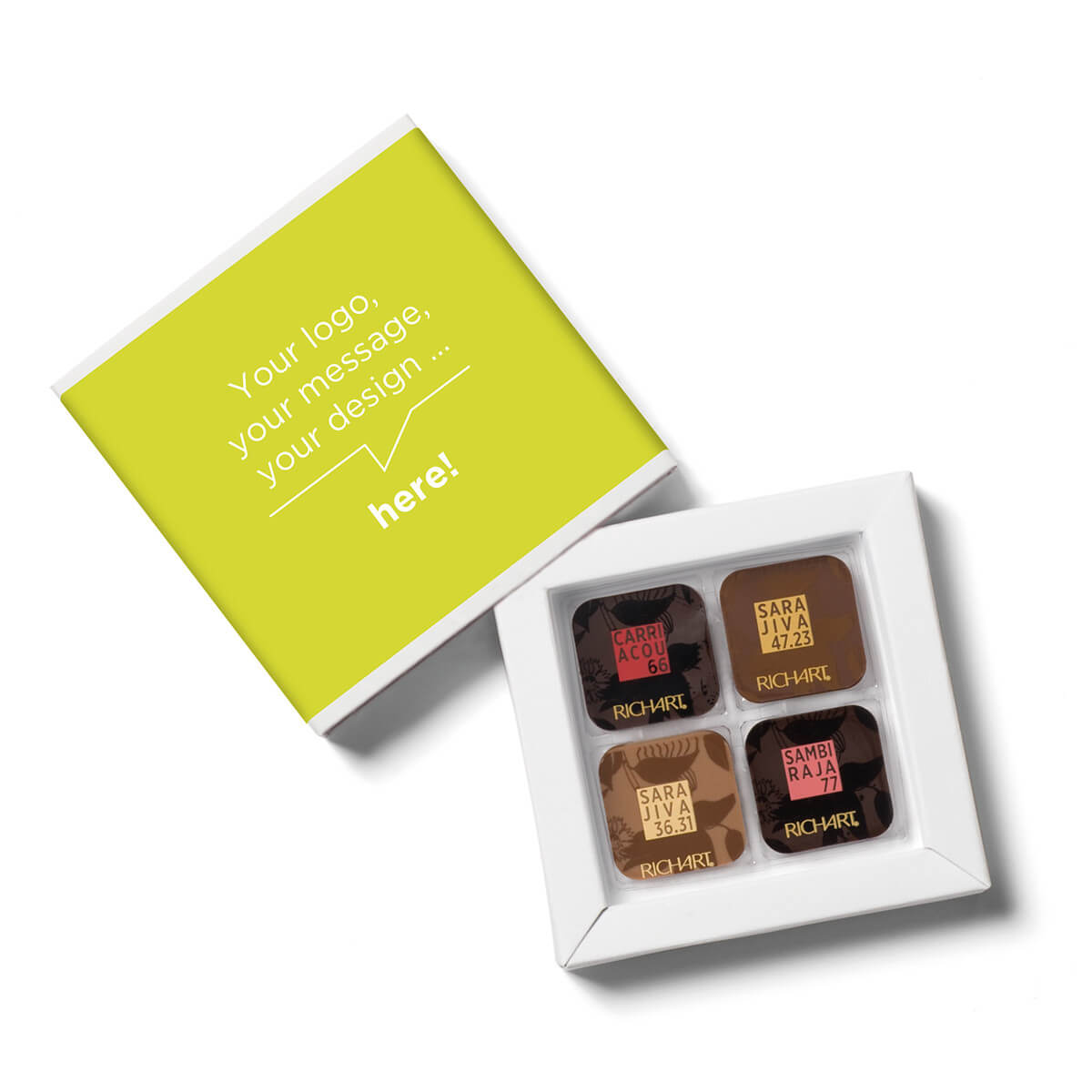 Customizable chocolate corporate gifts Gourmet chocolates, grand cru cocoa in a personalized box