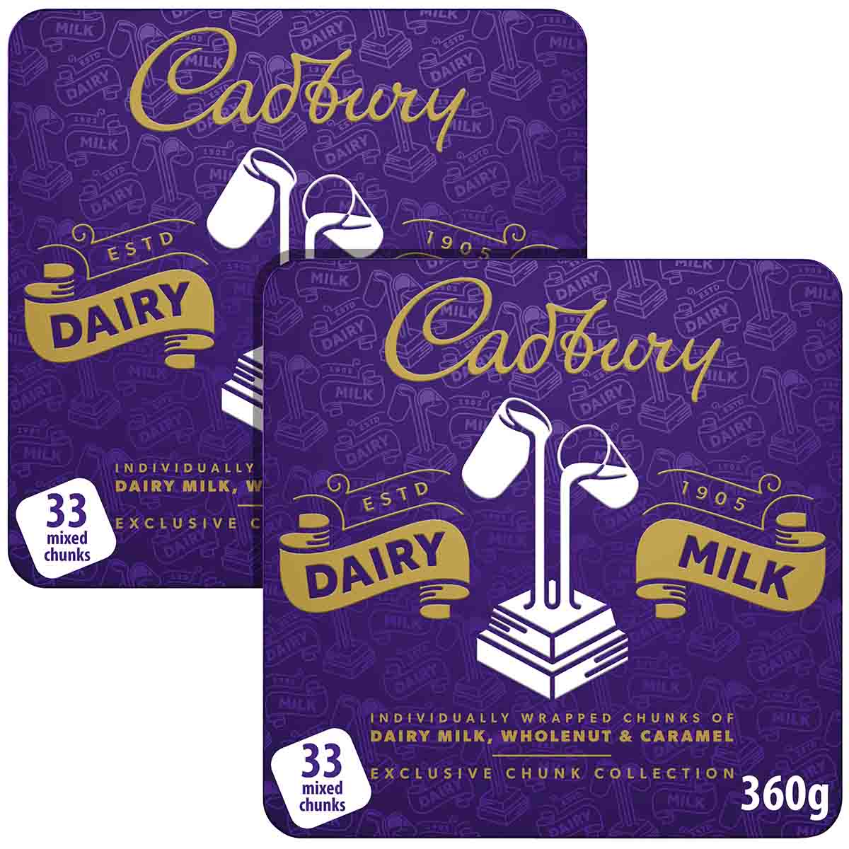 Cadbury Dairy Milk Chunk Collection Gift Tin 360g (Bundle of 2)