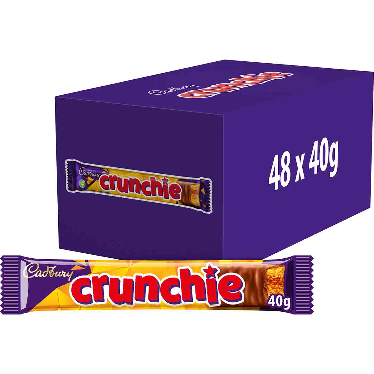 Cadbury Crunchie Chocolate Bars 40g (Box of 48) - Chocolate Gifts Heaven