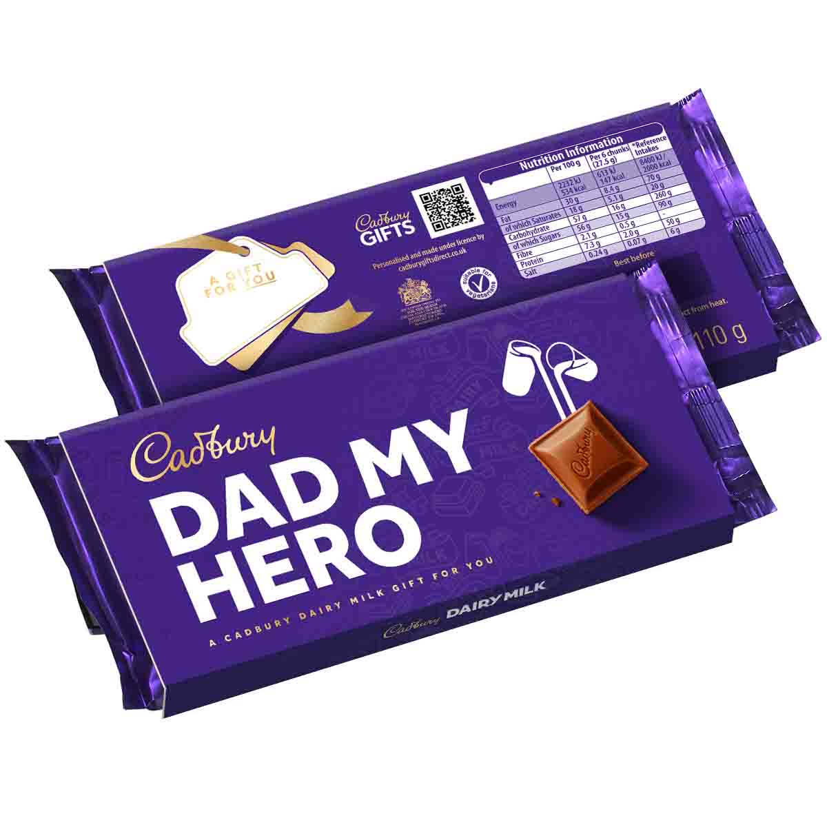 Cadbury Dad my hero Dairy Milk Chocolate Bar with Sleeve 110g - Chocolate Gifts Heaven