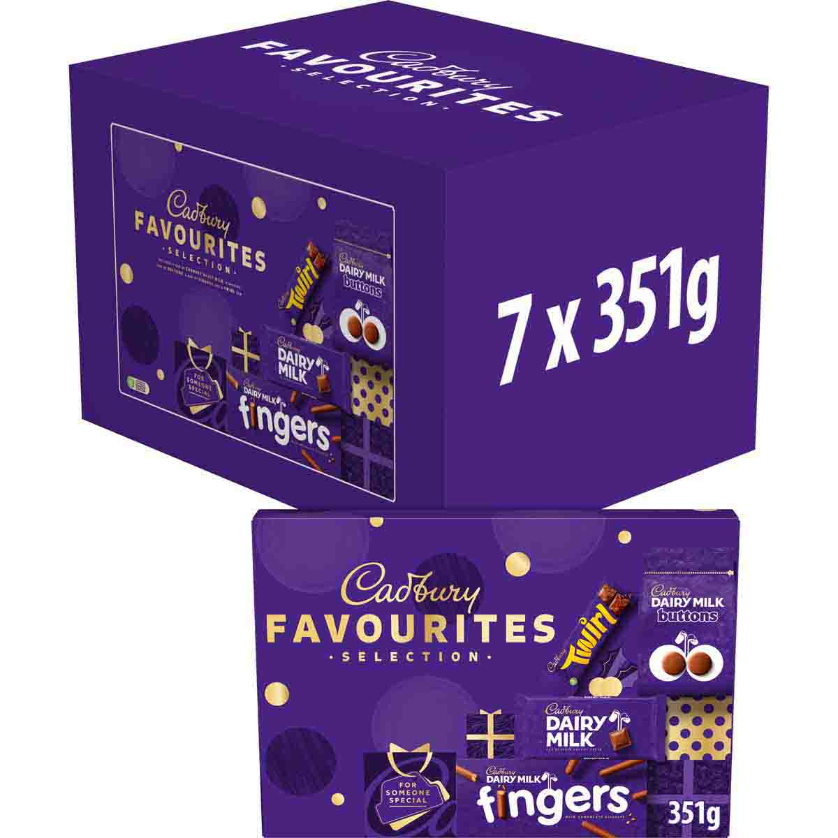 Cadbury Dairy Milk Favourites Chocolate Selection Box 351g (Box of 7)