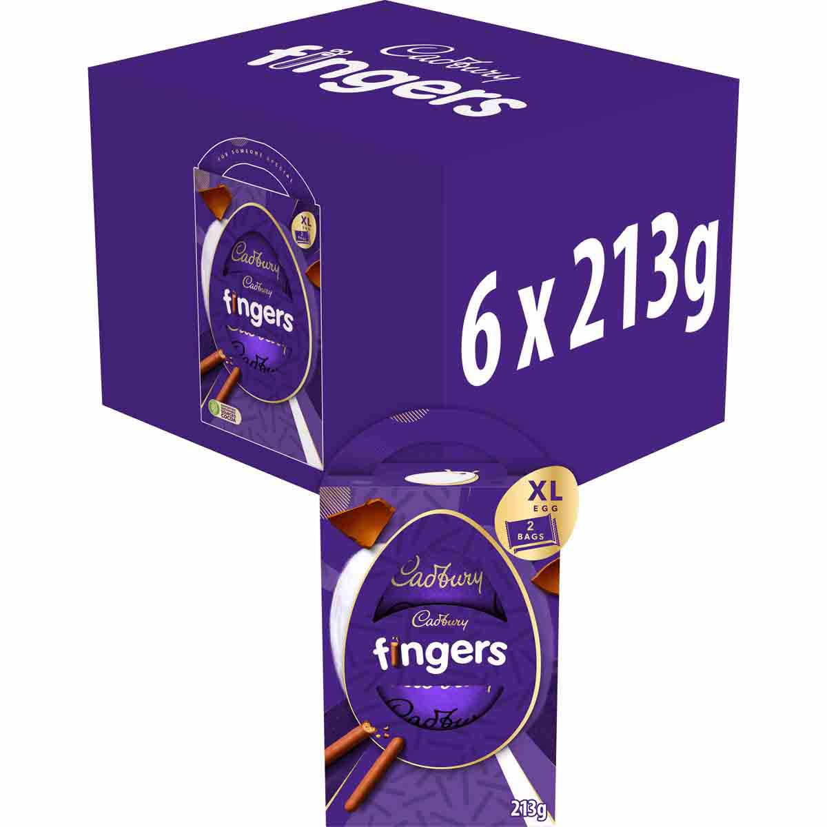 Cadbury Dairy Milk Fingers XL Easter Egg 213g (Box of 6)