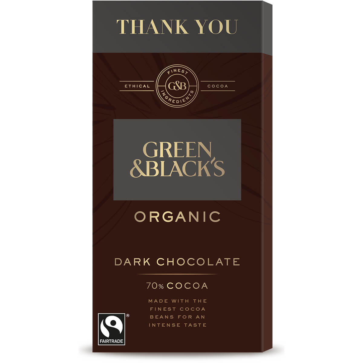 Green & Black's Thank You Dark Chocolate 70% Bar - Chocolate Gifts Heaven