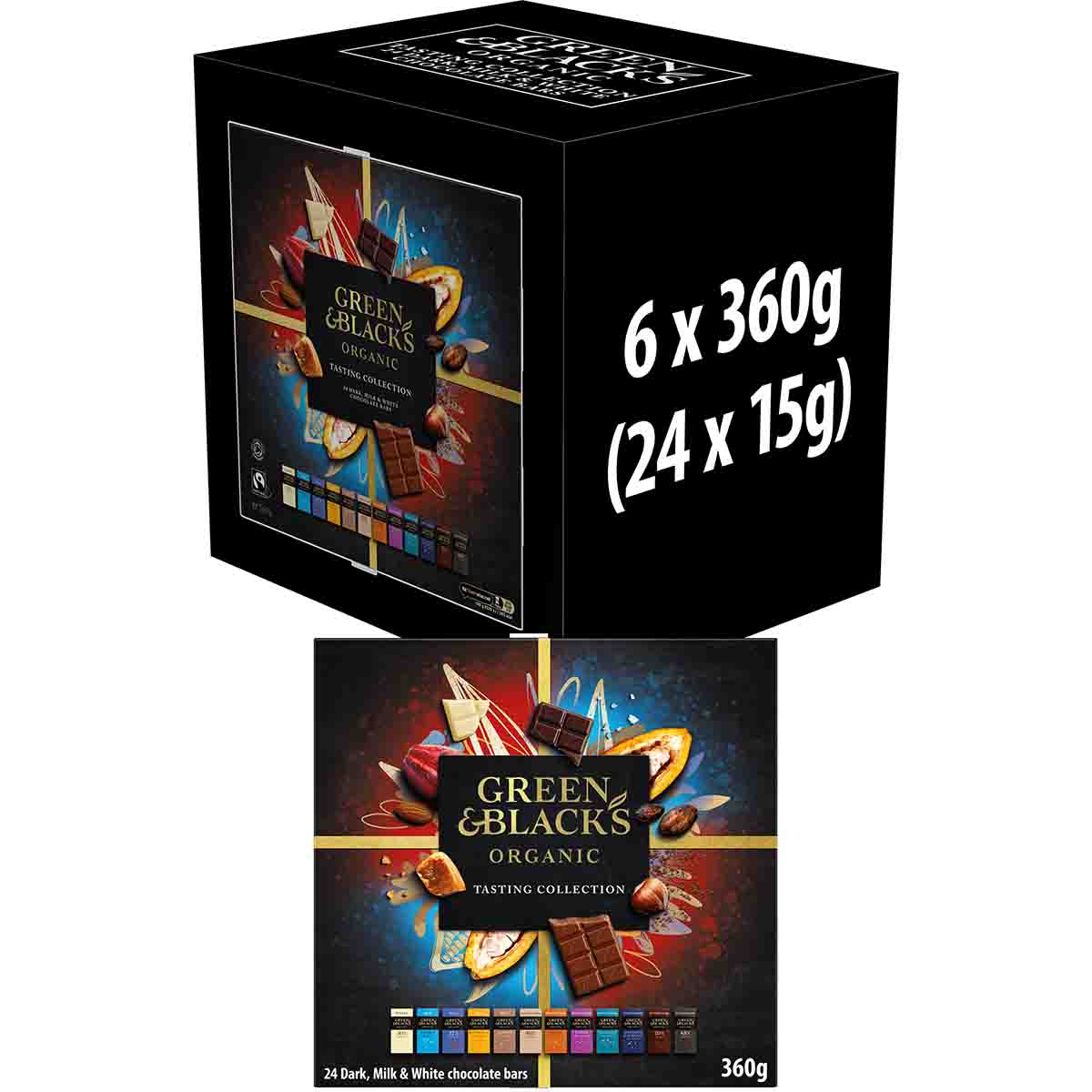 Green & Black's Chocolate Tasting Collection 360g (Box of 6)