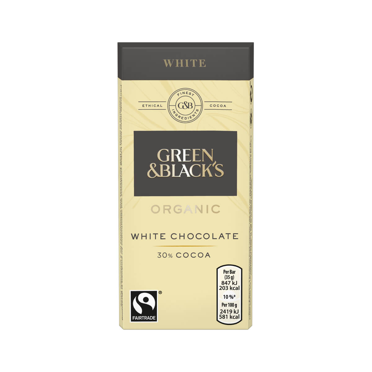 G&B Organic White 35g Bar - Chocolate Gifts Heaven