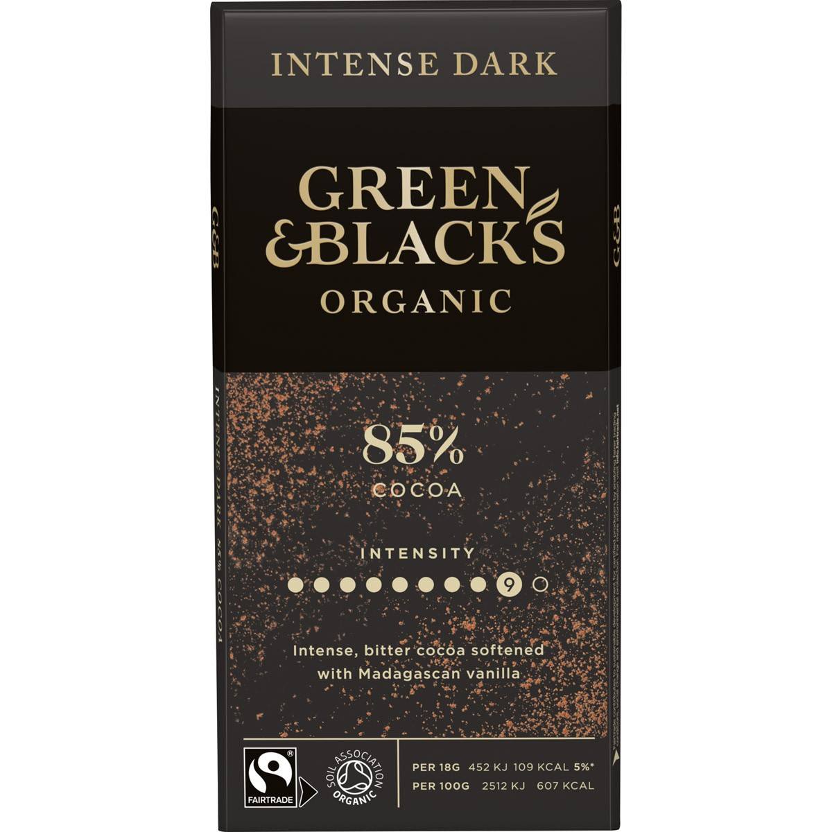 G&B Organic Dark 85% 90g Bar (Box of 15) - Chocolate Gifts Heaven