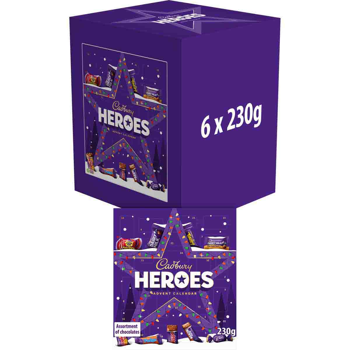 Cadbury Heroes Chocolate Advent Calendar 230g (Box of 6)