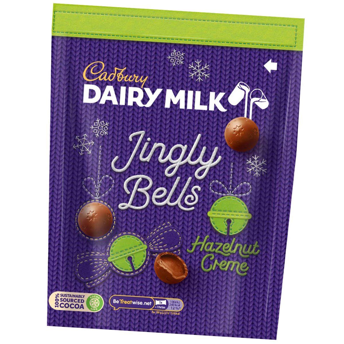 Cadbury Dairy Milk Jingly Bells Hazelnut Creme Chocolate Bag 73g - Chocolate Gifts Heaven