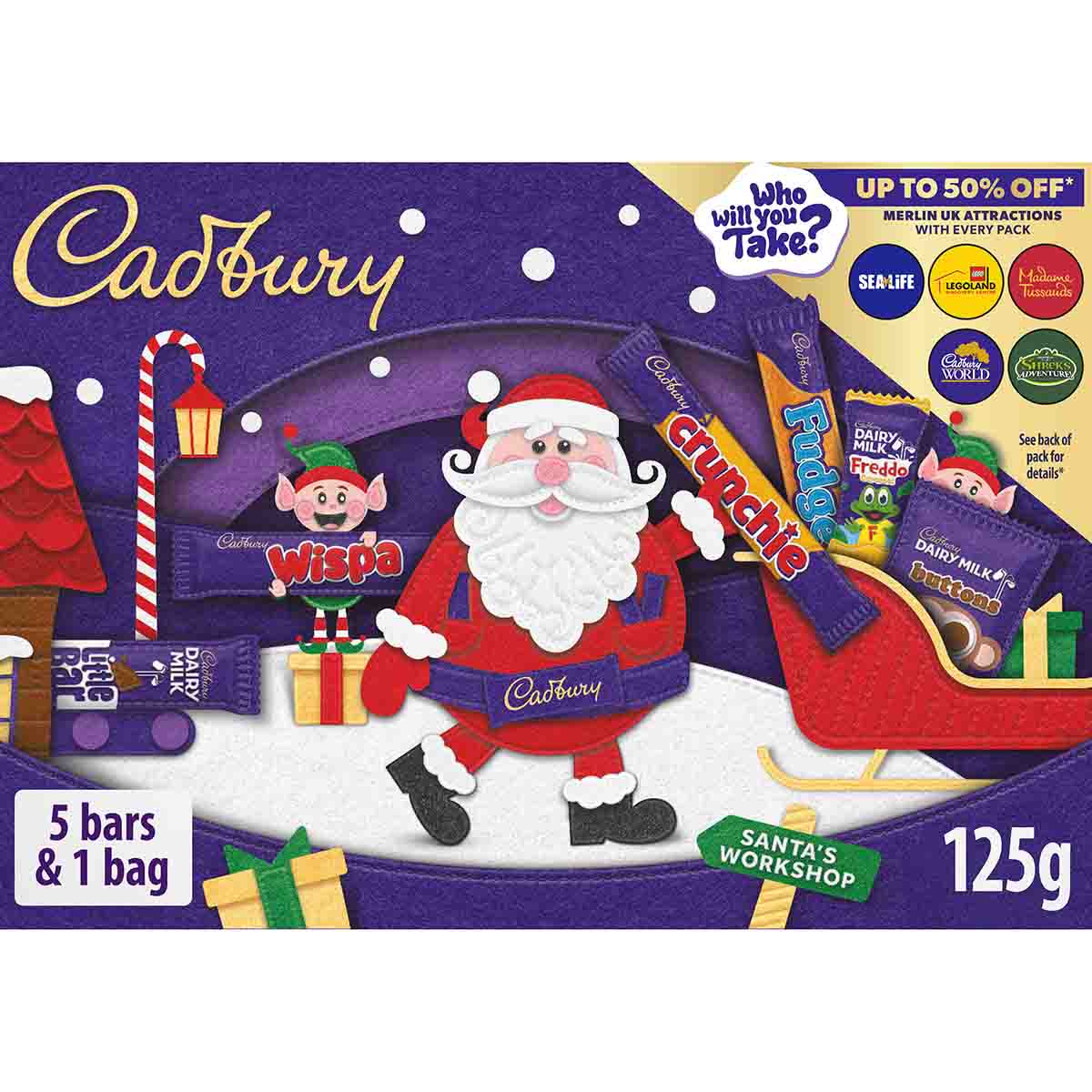 Cadbury Santa Christmas Selection Box 125g